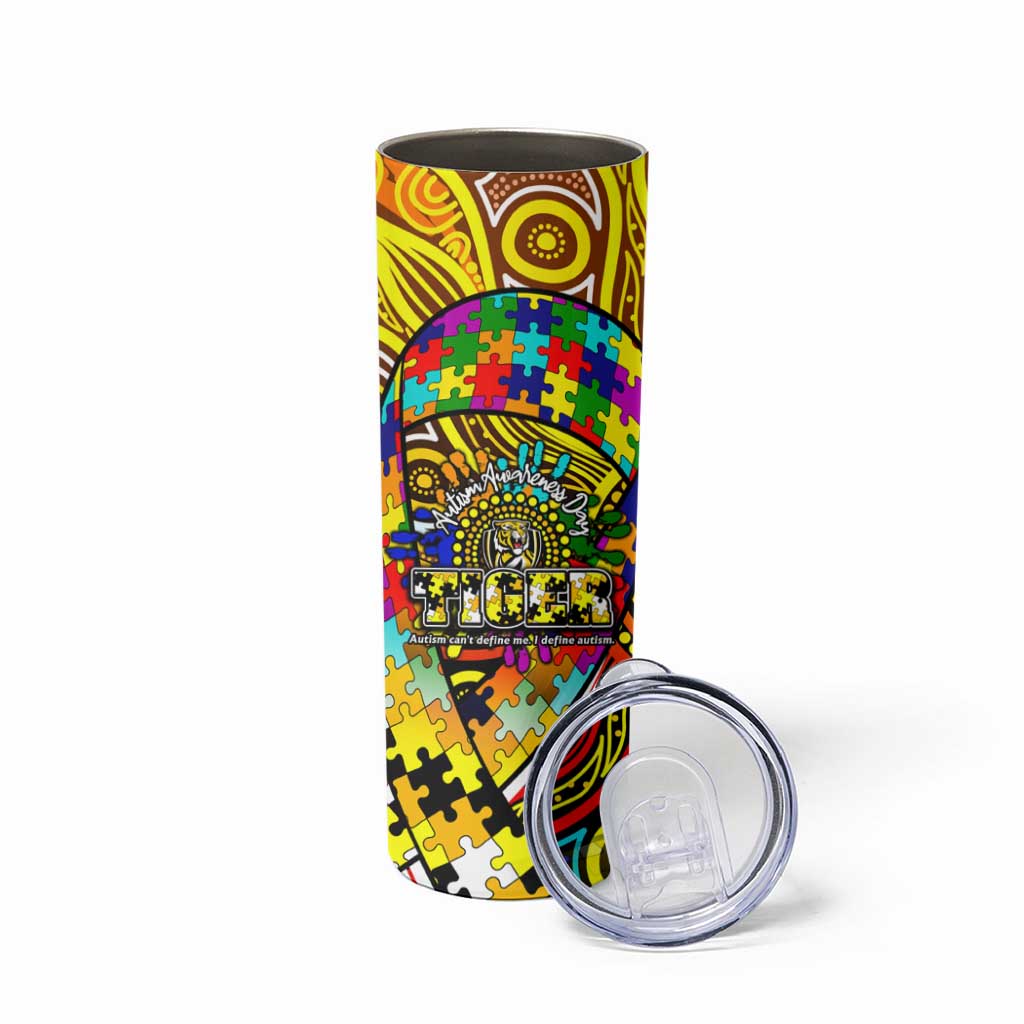 Autism Awareness Australia Richmond Tiger Skinny Tumbler Aboriginal Indigenous Art