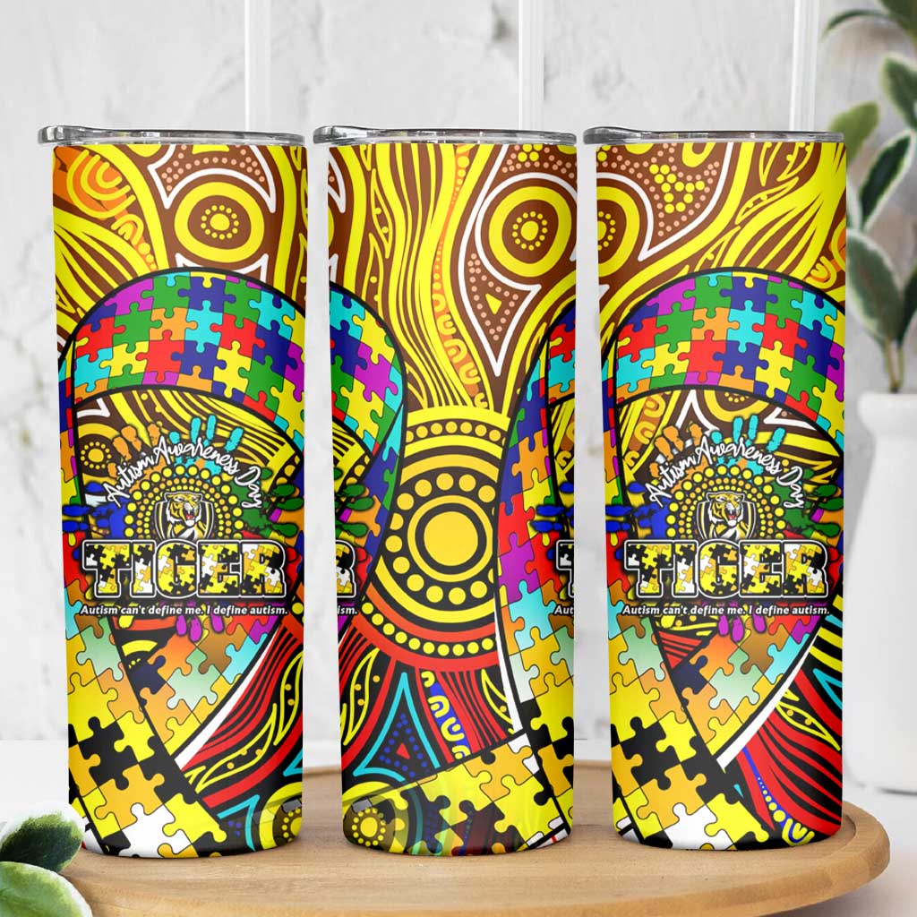 Autism Awareness Australia Richmond Tiger Skinny Tumbler Aboriginal Indigenous Art