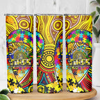 Autism Awareness Australia Richmond Tiger Skinny Tumbler Aboriginal Indigenous Art