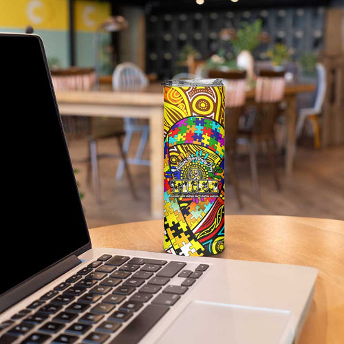 Autism Awareness Australia Richmond Tiger Skinny Tumbler Aboriginal Indigenous Art
