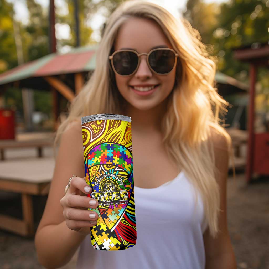 Autism Awareness Australia Richmond Tiger Skinny Tumbler Aboriginal Indigenous Art