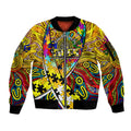 Autism Awareness Australia Richmond Tiger Sleeve Zip Bomber Jacket Aboriginal Indigenous Art