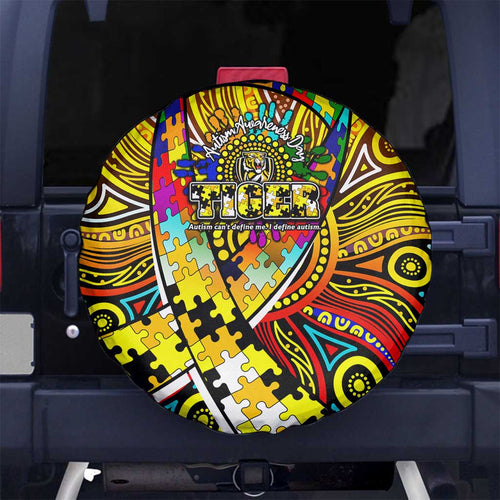 Autism Awareness Australia Richmond Tiger Spare Tire Cover Aboriginal Indigenous Art