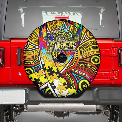Autism Awareness Australia Richmond Tiger Spare Tire Cover Aboriginal Indigenous Art