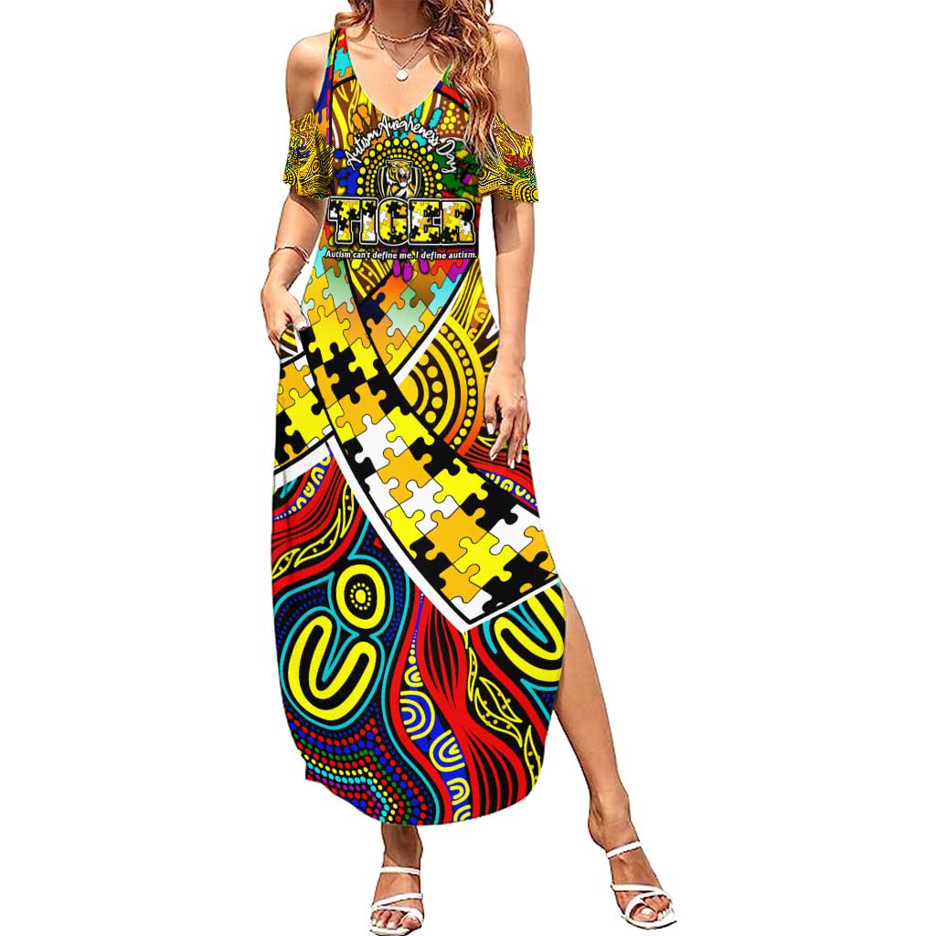 Autism Awareness Australia Richmond Tiger Summer Maxi Dress Aboriginal Indigenous Art