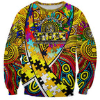Autism Awareness Australia Richmond Tiger Sweatshirt Aboriginal Indigenous Art
