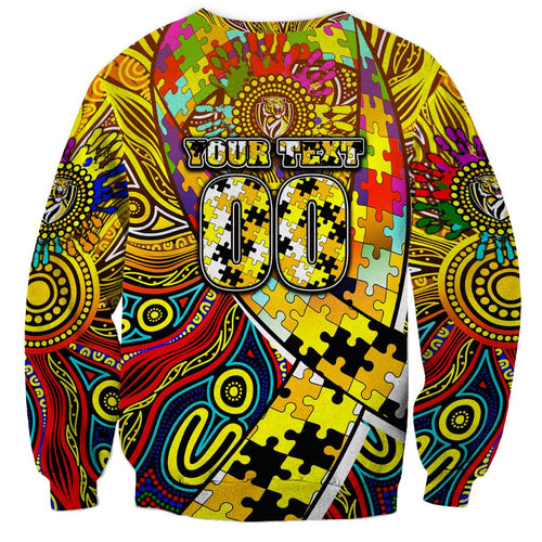 Autism Awareness Australia Richmond Tiger Sweatshirt Aboriginal Indigenous Art