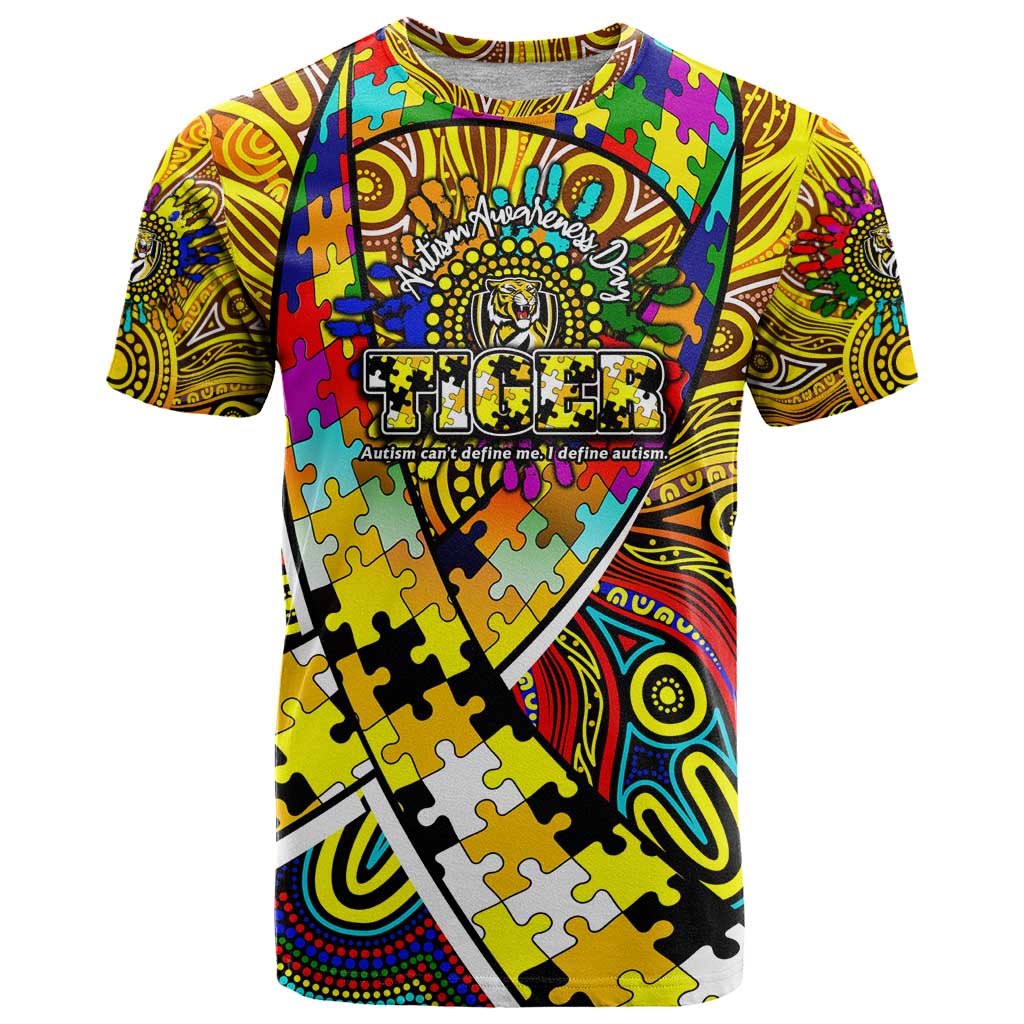 Autism Awareness Australia Richmond Tiger T Shirt Aboriginal Indigenous Art