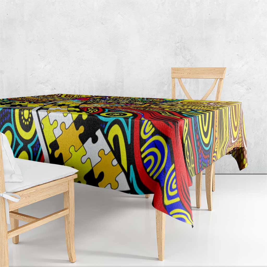 Autism Awareness Australia Richmond Tiger Tablecloth Aboriginal Indigenous Art