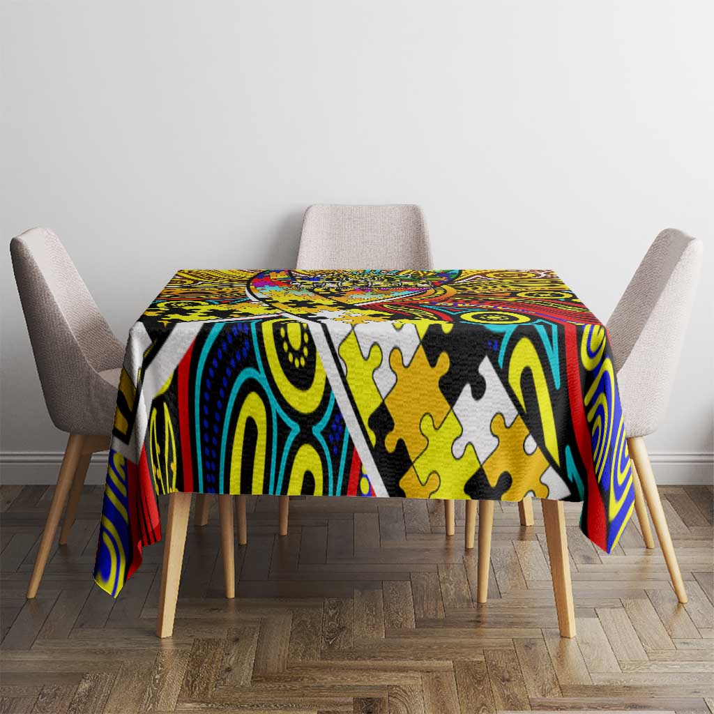 Autism Awareness Australia Richmond Tiger Tablecloth Aboriginal Indigenous Art