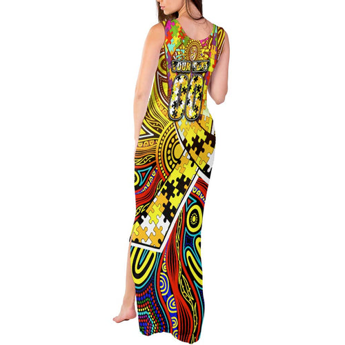 Autism Awareness Australia Richmond Tiger Tank Maxi Dress Aboriginal Indigenous Art