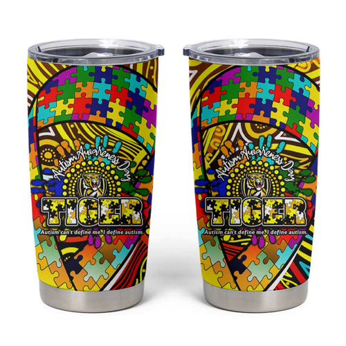 Autism Awareness Australia Richmond Tiger Tumbler Cup Aboriginal Indigenous Art