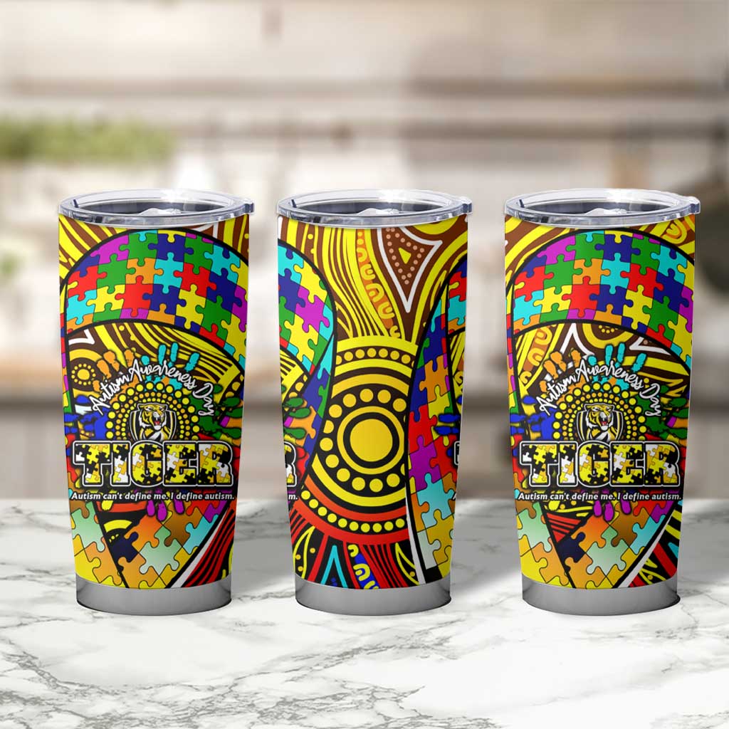 Autism Awareness Australia Richmond Tiger Tumbler Cup Aboriginal Indigenous Art