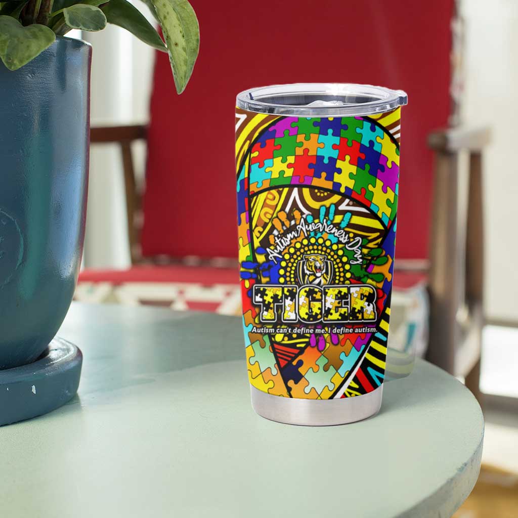 Autism Awareness Australia Richmond Tiger Tumbler Cup Aboriginal Indigenous Art