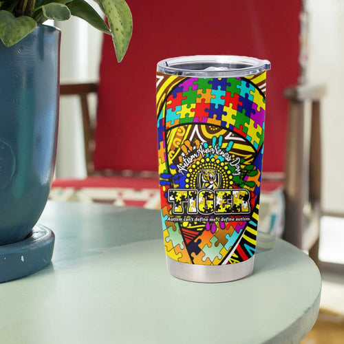 Autism Awareness Australia Richmond Tiger Tumbler Cup Aboriginal Indigenous Art