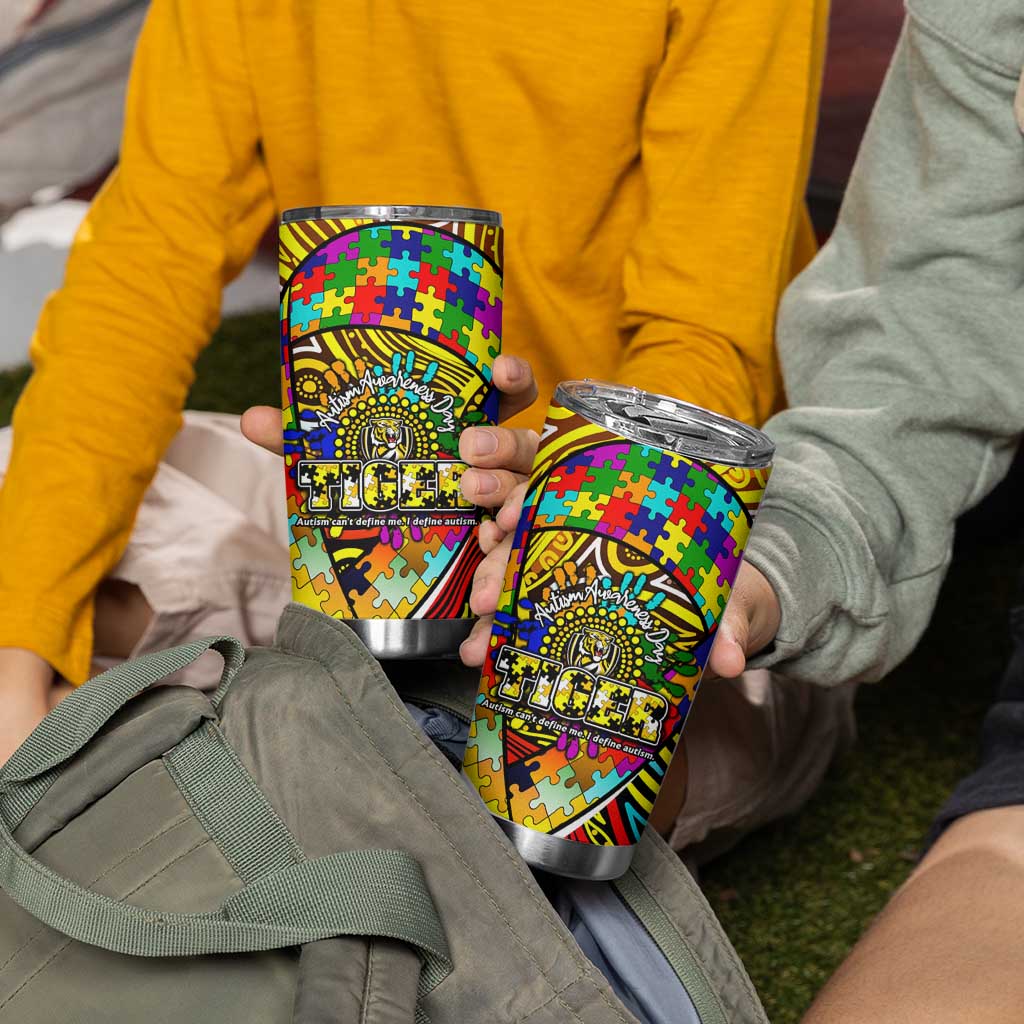 Autism Awareness Australia Richmond Tiger Tumbler Cup Aboriginal Indigenous Art