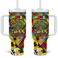 Autism Awareness Australia Richmond Tiger Tumbler With Handle Aboriginal Indigenous Art