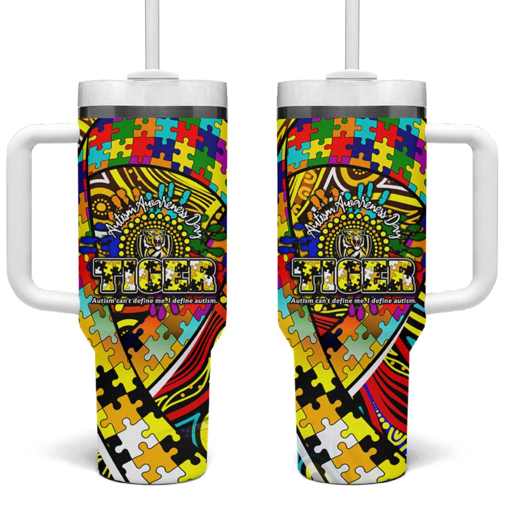 Autism Awareness Australia Richmond Tiger Tumbler With Handle Aboriginal Indigenous Art