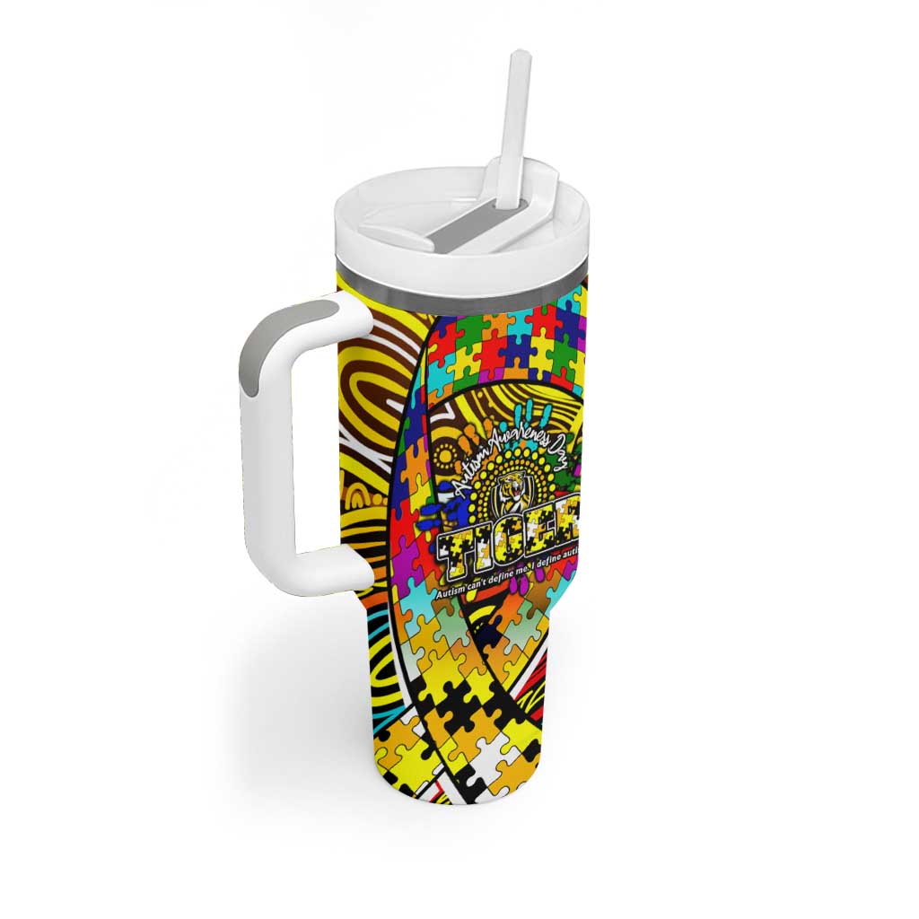 Autism Awareness Australia Richmond Tiger Tumbler With Handle Aboriginal Indigenous Art