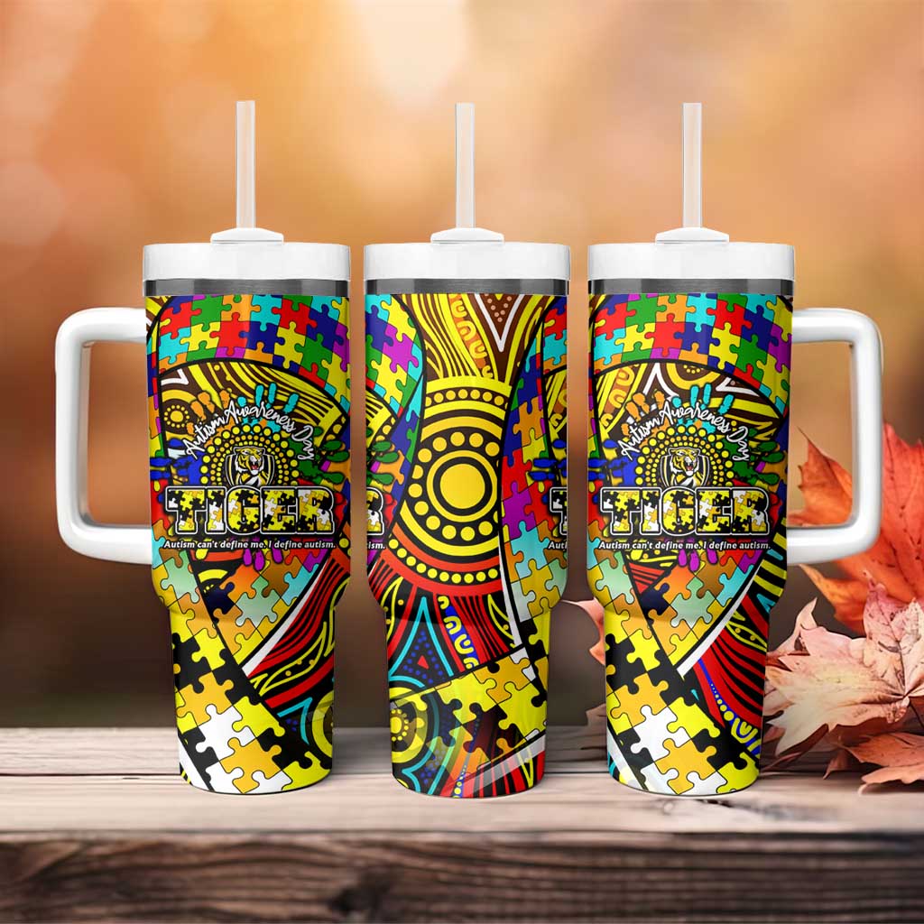 Autism Awareness Australia Richmond Tiger Tumbler With Handle Aboriginal Indigenous Art