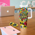 Autism Awareness Australia Richmond Tiger Tumbler With Handle Aboriginal Indigenous Art
