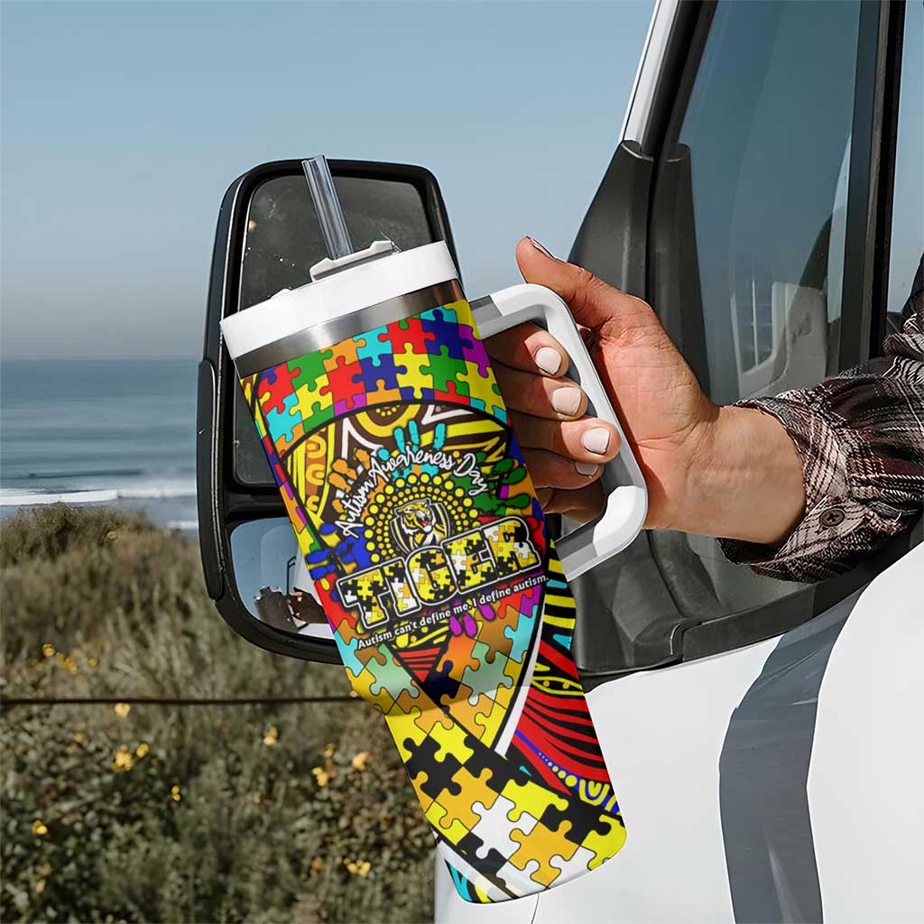 Autism Awareness Australia Richmond Tiger Tumbler With Handle Aboriginal Indigenous Art