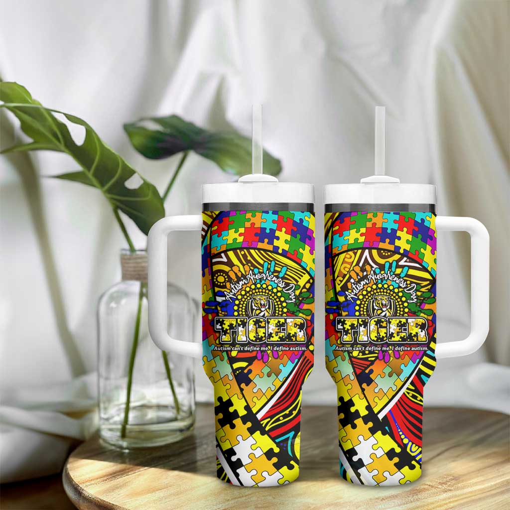 Autism Awareness Australia Richmond Tiger Tumbler With Handle Aboriginal Indigenous Art