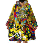 Autism Awareness Australia Richmond Tiger Wearable Blanket Hoodie Aboriginal Indigenous Art