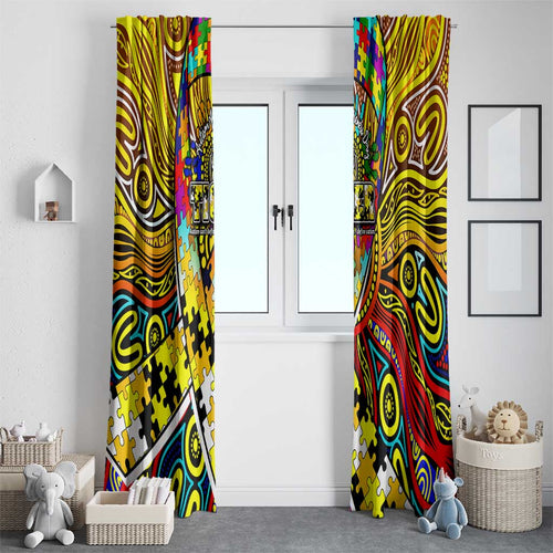 Autism Awareness Australia Richmond Tiger Window Curtain Aboriginal Indigenous Art