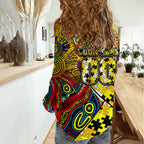 Autism Awareness Australia Richmond Tiger Women Casual Shirt Aboriginal Indigenous Art