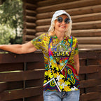 Autism Awareness Australia Richmond Tiger Women Polo Shirt Aboriginal Indigenous Art
