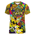 Autism Awareness Australia Richmond Tiger Women V-Neck T-Shirt Aboriginal Indigenous Art