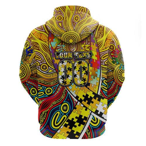 Autism Awareness Australia Richmond Tiger Zip Hoodie Aboriginal Indigenous Art