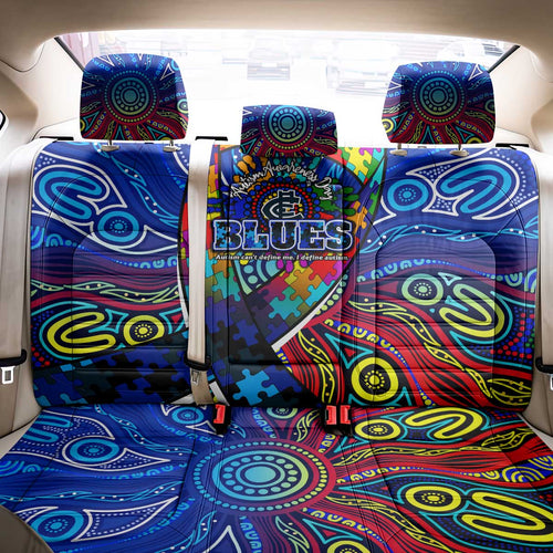 Autism Awareness Australia Carlton Blues Back Car Seat Cover Aboriginal Indigenous Art
