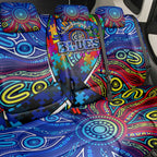 Autism Awareness Australia Carlton Blues Back Car Seat Cover Aboriginal Indigenous Art