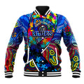 Autism Awareness Australia Carlton Blues Baseball Jacket Aboriginal Indigenous Art