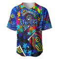 Autism Awareness Australia Carlton Blues Baseball Jersey Aboriginal Indigenous Art
