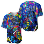 Autism Awareness Australia Carlton Blues Baseball Jersey Aboriginal Indigenous Art