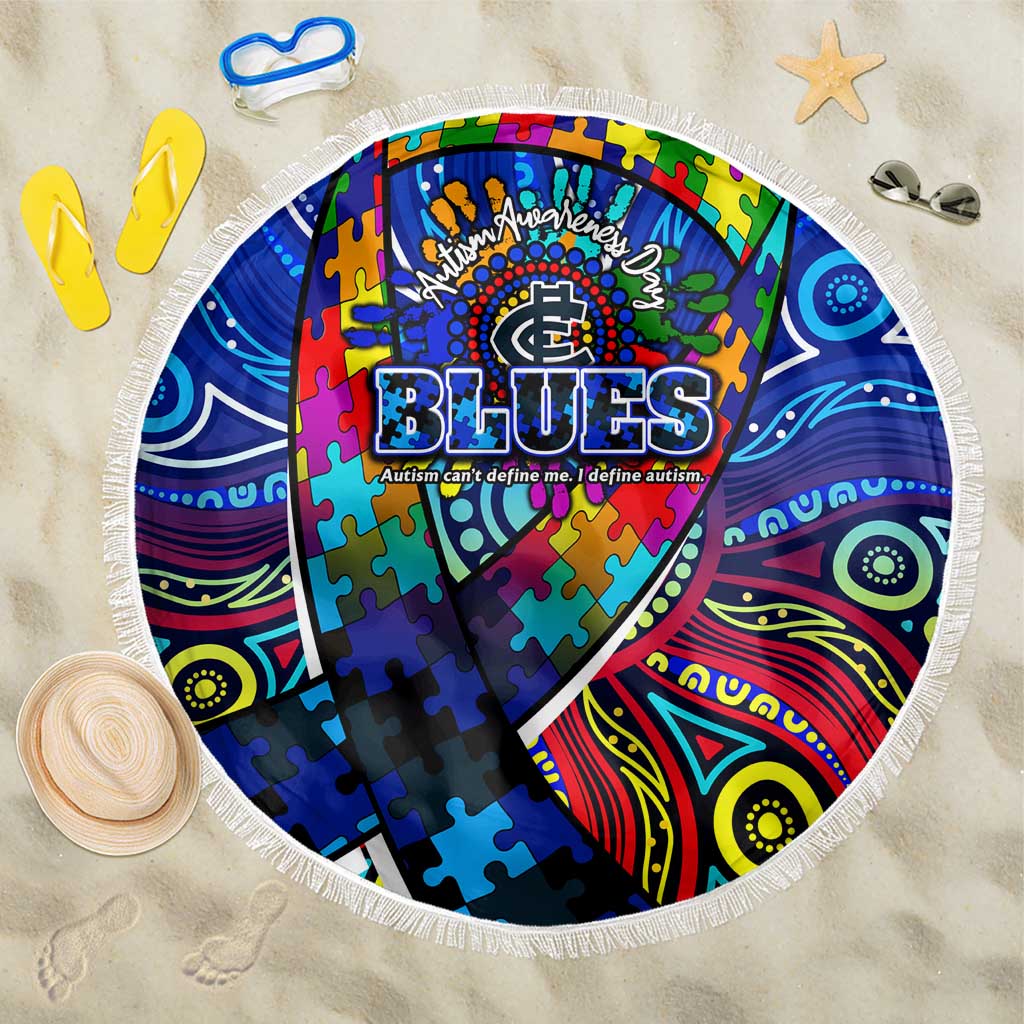 Autism Awareness Australia Carlton Blues Beach Blanket Aboriginal Indigenous Art