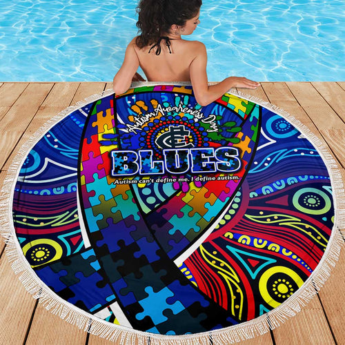 Autism Awareness Australia Carlton Blues Beach Blanket Aboriginal Indigenous Art