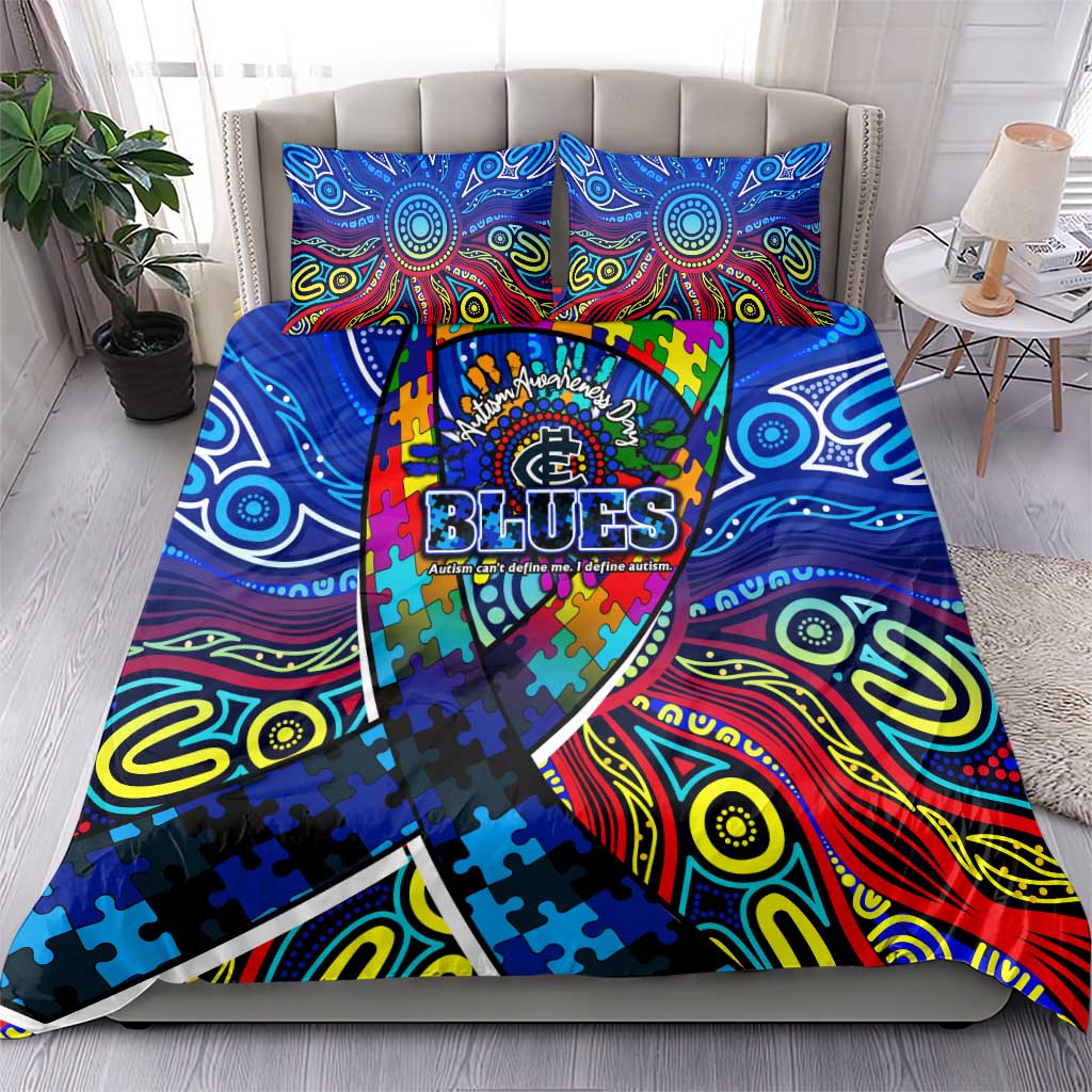 Autism Awareness Australia Carlton Blues Bedding Set Aboriginal Indigenous Art