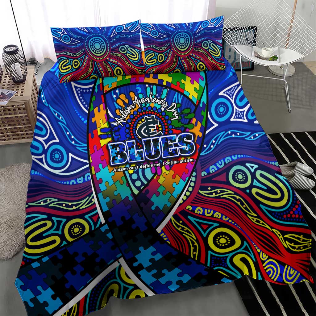 Autism Awareness Australia Carlton Blues Bedding Set Aboriginal Indigenous Art
