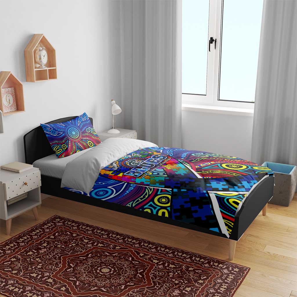 Autism Awareness Australia Carlton Blues Bedding Set Aboriginal Indigenous Art