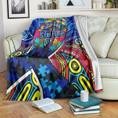 Autism Awareness Australia Carlton Blues Blanket Aboriginal Indigenous Art