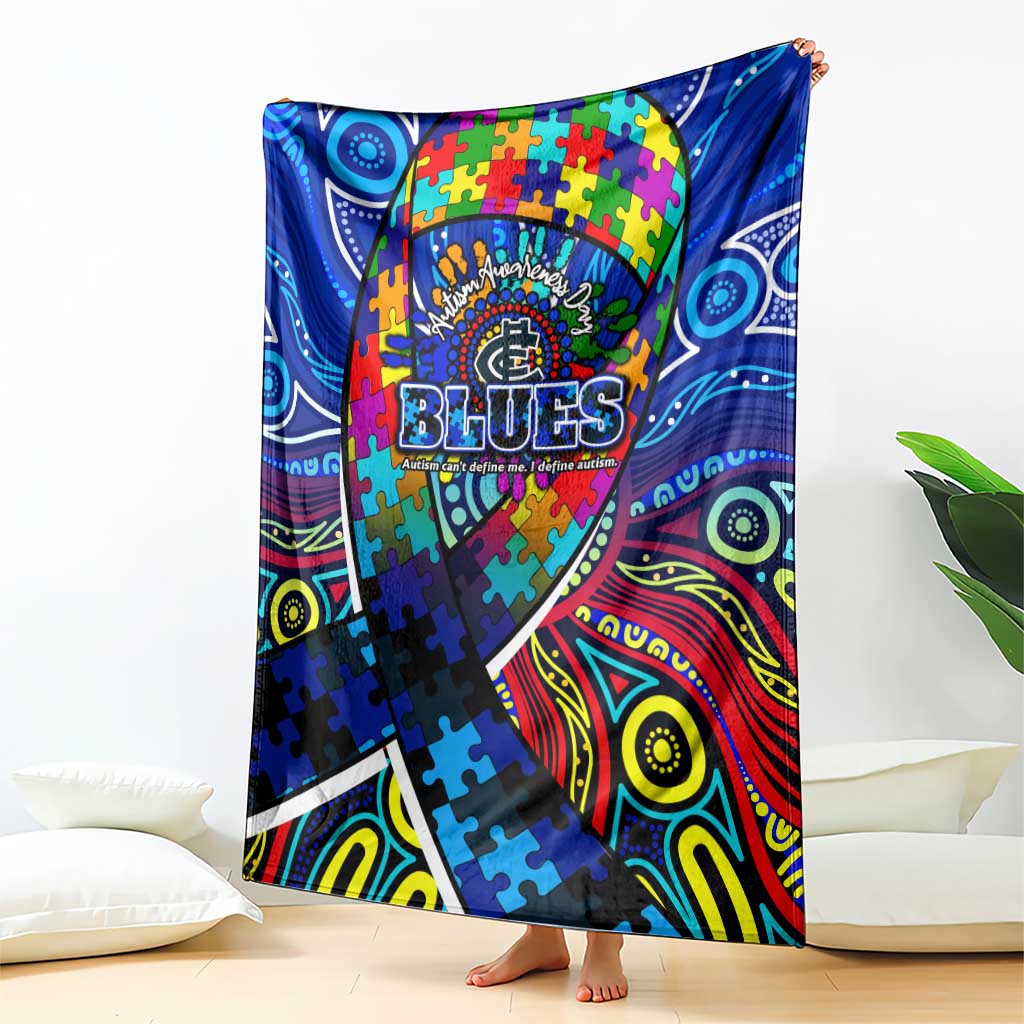 Autism Awareness Australia Carlton Blues Blanket Aboriginal Indigenous Art