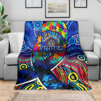 Autism Awareness Australia Carlton Blues Blanket Aboriginal Indigenous Art