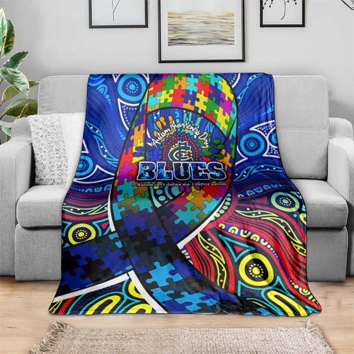 Autism Awareness Australia Carlton Blues Blanket Aboriginal Indigenous Art