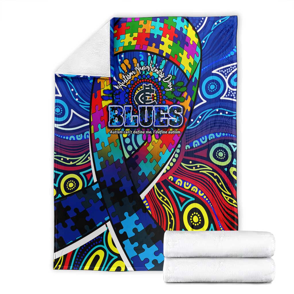 Autism Awareness Australia Carlton Blues Blanket Aboriginal Indigenous Art