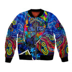Autism Awareness Australia Carlton Blues Bomber Jacket Aboriginal Indigenous Art