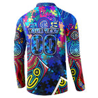 Autism Awareness Australia Carlton Blues Button Sweatshirt Aboriginal Indigenous Art